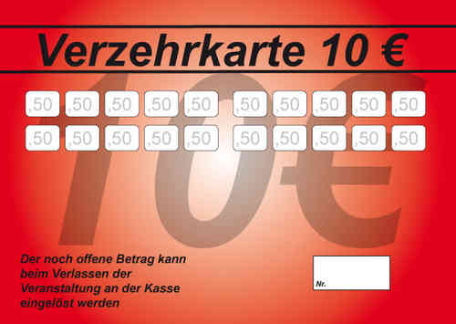 Verzehrkarte 10 EUR