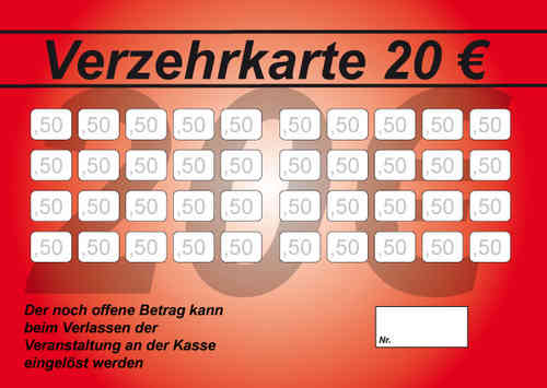 Verzehrkarte 20 EUR