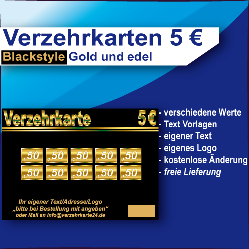 Verzehrkarten Gold edel 5 EUR