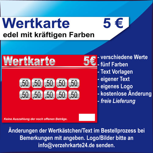 Wertkarte 5 EUR edel