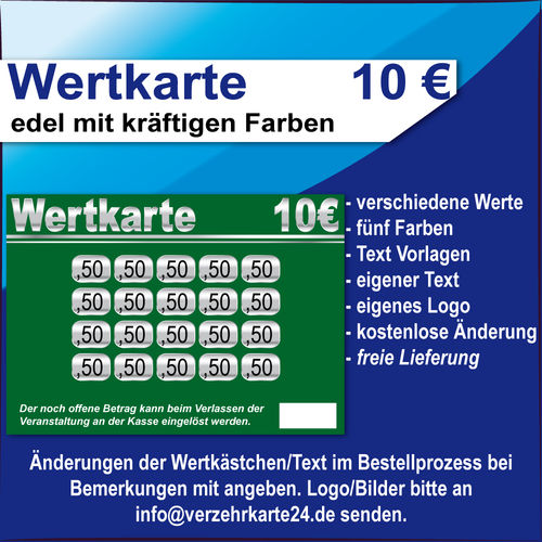 Wertkarte 10 EUR edel