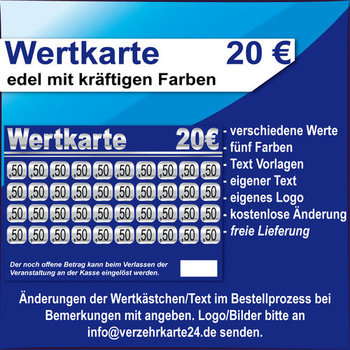 Wertkarte 20 EUR edel