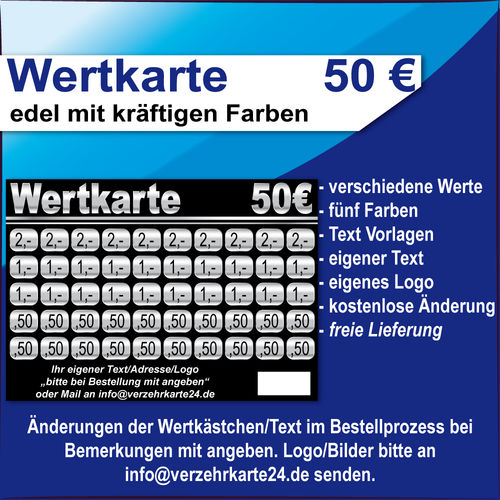Wertkarte 50 EUR edel